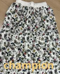 【超美品】champion花柄スウェットスカートホワイトMゆったりウエストゴムのサムネイル