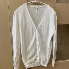 無印良品　薄手コットンカーディガン　白　MUJI