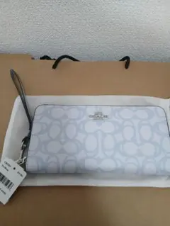 COACHコーチシグネチャーラウンドファスナー 長財布 ウォレット ライト