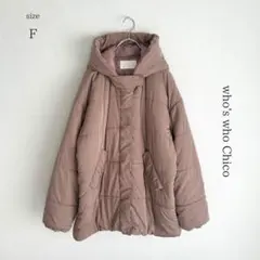 【who's who Chico 】ミドル丈中綿ジャケット コート　ピンクダウン