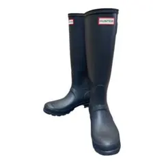 ハンター ロングブーツ 長靴 レインブーツ ネイビー 紺 バックル付き