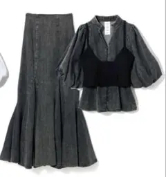 SNIDEL 3piece セットアップ　ブラックデニム