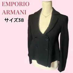 EMPORIO ARMANI クラシカル テーラードジャケット リボン 38 黒のサムネイル