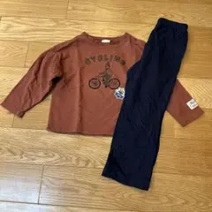 自転車イラスト付き長袖パジャマセット