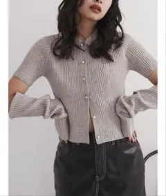 2wayポロカラーカーディガン