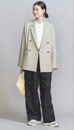 リネンライク ダブル ジャケット natural