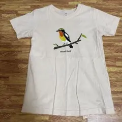 【最終お値下げ】mont-bell 半袖Tシャツ XS クリーム色 鳥のサムネイル