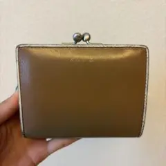 agnès b. アニエスベー 二つ折り財布 がま口 ブラウン