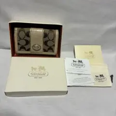 【箱付き】COACH 2つ折り財布 シグネチャー柄 L字ファスナー