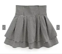 GRL グレイル インパン裏地付き千鳥柄フレアミニスカート