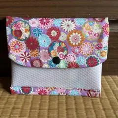 花柄ポーチ ファスナー付き