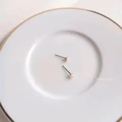 淡水パール　小さなピアス　サージカルステンレスピアス