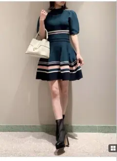 スナイデル　ホールガーメントフレアワンピース