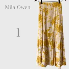 ★ミラオーウェン　総柄マーメイドスカート　タイダイ柄風　オレンジ系　S きれいめ