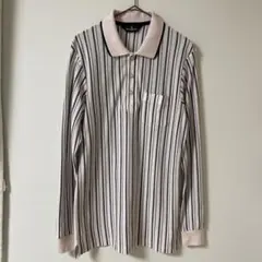 Munsingwear ストライプ　長袖ポロシャツ ゴルフウェア　Mのサムネイル