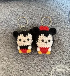 ミッキー&ミニー あみぐるみキーホルダー2セット