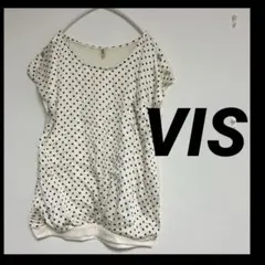 訳あり｜VIS｜ビス｜異素材｜ドッキング｜ドット｜サテン｜プルオーバー｜Tシャツ