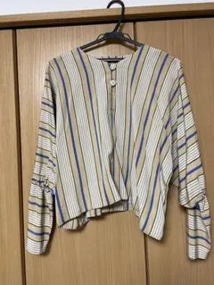 ストライプ 着物古布リメイクブラウス