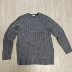 BROWNY グレー ケーブルニットセーター サイズSのサムネイル