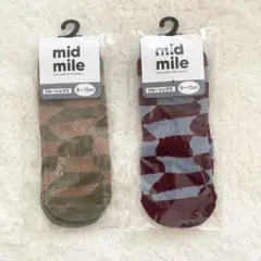 midmile ミッドマイル　靴下　クルーソックス　しまむら　9〜15cm