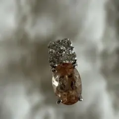 オレンジダイヤモンドカットペンダントトップ