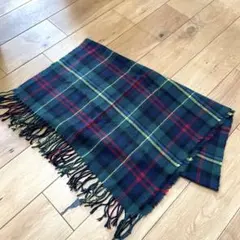 大判　マフラー　ストール　チェック柄　グリーン系