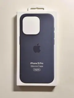 【新品】純正 iPhone 15 Pro シリコンケース・ストームブルー①