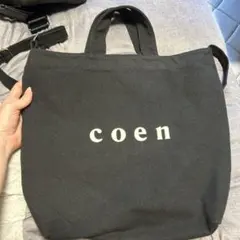 coen 2way トートバッグ ショルダーバッグ ブラック