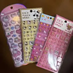 即日発送　正規品　コットンパフィーシール　ハローキティ　ピンク　サンリオ　タイル
