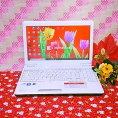 美品！東芝 HDD320GB 綺麗なホワイトノートパソコン！Win10 動画編集