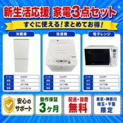 新生活応援 家電3点セット 冷蔵庫 洗濯機 電子レンジ 配送設置無料のサムネイル