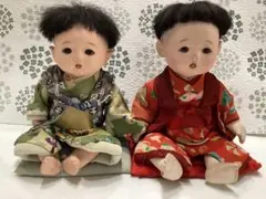 市松人形 赤ちゃん　ビスクドール　大正・昭和　アンティーク人形2体セット 市松人形 赤ちゃんビスクドール大正・昭和アンティーク人形2体セット