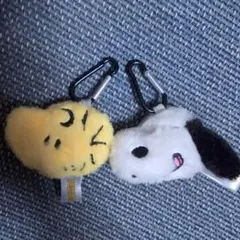 スヌーピー　PEANUTS カラビナ付き フェイスマスコット キーホルダー　2個