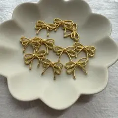 リボンチャーム ＊ゴールド＊10コ