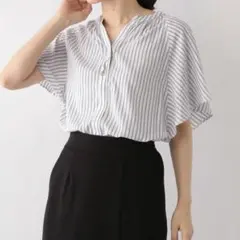 【新品】GLOBAL WORK さらさらリラックスプリントブラウス半袖 M