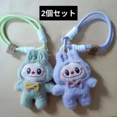Labubu ぬいぐるみ キーホルダー ラブブ 携帯ストラップ2個セット