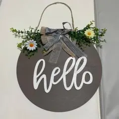 【hello】 ドアリース 壁掛け 飾り 玄関 結婚式 店舗 撮影