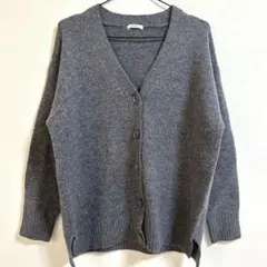 美品✨CINEMA CLUBニットカーディガン グレー M シンプル 幅広コーデ