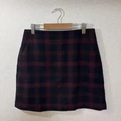 ユニクロ　赤/黒　チェック柄ミニスカート　クリスマス