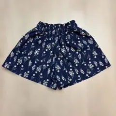 342_花柄 ショートパンツ ネイビー／130cm