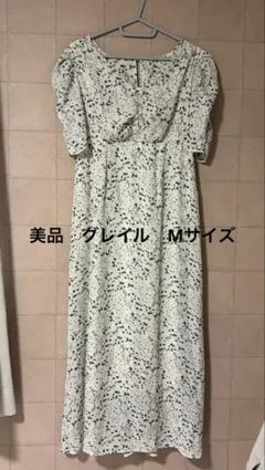 GRL 花柄バックリボンVネックワンピースmc015
