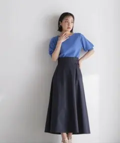 ナチュラルビューティベーシック　ハイウエストフレアスカート