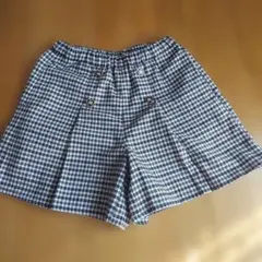 エニィファム キュロット チェック柄 ハートボタン 130cm