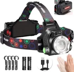 新品⭐ HITIJOT ヘッドランプ 手振り感知機能付 USB充電