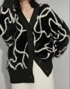 adam et rope フェザーヤーンニットカーディガン