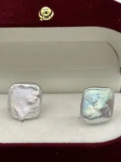 16.0mm天然バロックパールピアス　K10YG