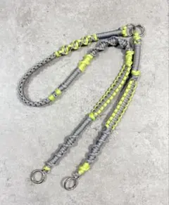 24.2wayスマホショルダーストラップ　ライトグレー×ライムイエロー