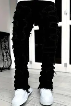 クラッシュデニム US UKドリルスキニーパンツ AMIRI y2k AMIRI