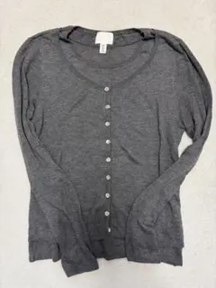 H&M グレー ボタン付き カーディガン風トップス S