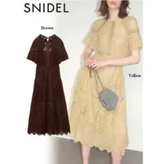 バックシャンレースワンピース ネイビー　SNIDEL スナイデル ワンピース